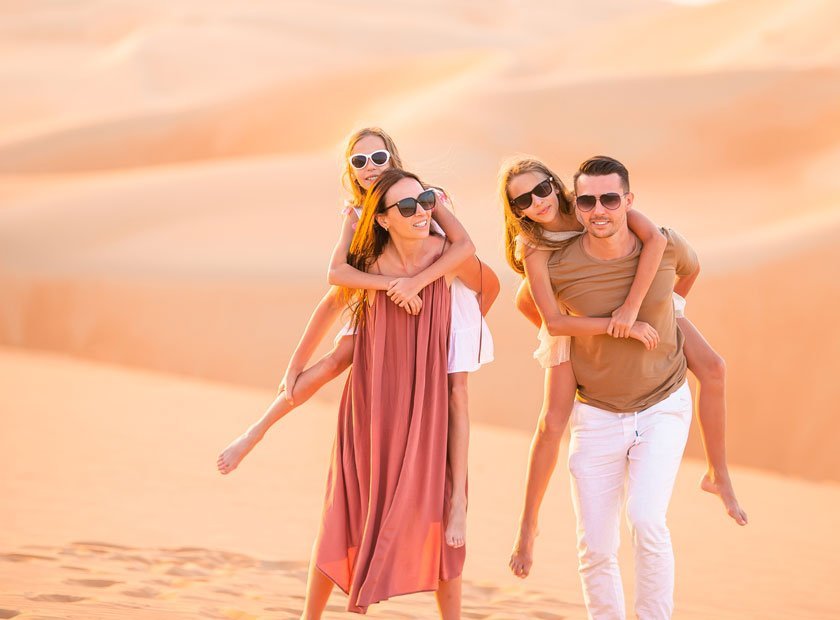 Family Enjoying Desert Tour Dubai