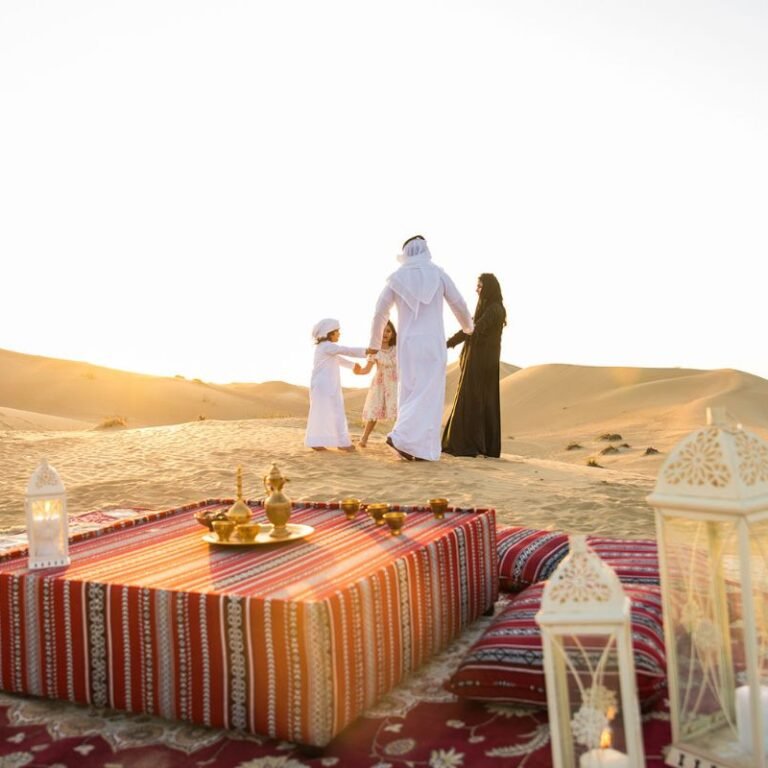 arabian family in the desert