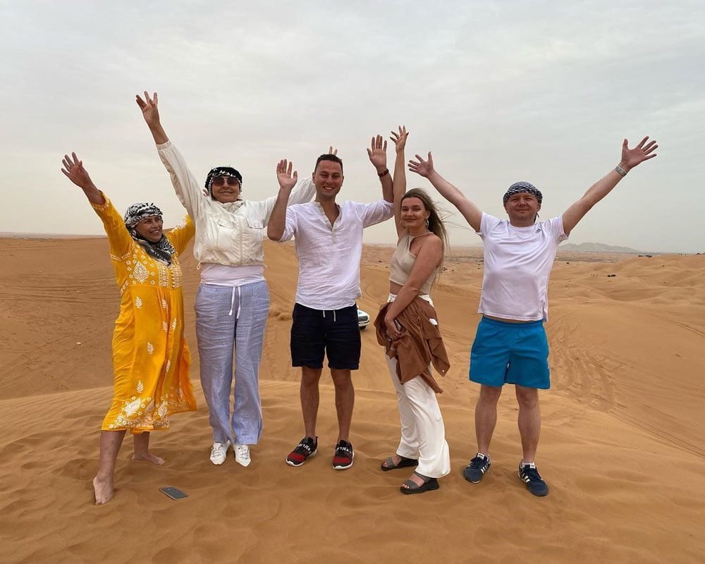 People are enjoying in Dubai Desert